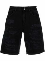 Givenchy short en jean à détails effilochés - Noir