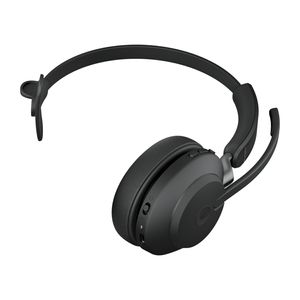 Jabra Evolve2 65 monaural On Ear headset Telefoon Bluetooth Stereo Zwart Volumeregeling, Indicator voor batterijstatus, Microfoon uitschakelbaar (mute)