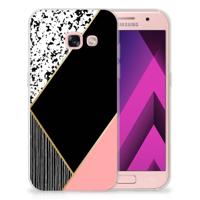 Samsung Galaxy A3 2017 | TPU Hoesje | Zwart Roze Vormen Samsung Galaxy A3 2017 | TPU Hoesje | Zwart Roze Vormen