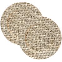 Diner/Kerstdiner Onderborden ? goud - 2x - Kerstprint ? Rond ? D33 cm ? Feesttafel Decoratie