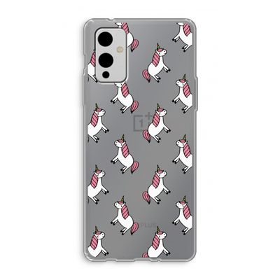 Eenhoorns overal: OnePlus 9 Transparant Hoesje