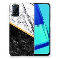 OPPO A52 | A72 | TPU | Siliconen hoesje | Marmer Wit Zwart - Origineel Cadeau Man