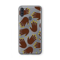 Hands dark: Samsung Galaxy A11 Transparant Hoesje