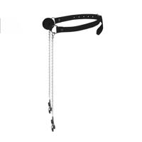 Ouch! by Shots Ballgag met tepelklemmen