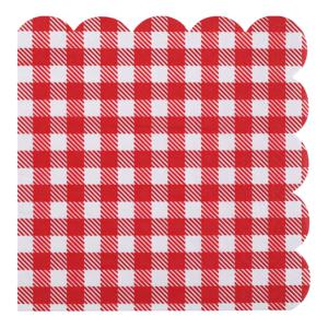 Boerenbont Oktoberfest thema servetten - 20x stuks - 16 x 16 cm - gingham/vichy print