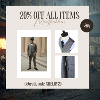 Maatpak Voor Heren | 3-delig Pak | Grijs-Blauw | Windowpane | Kamgaren Wol | Lichtgewicht & Ademend | Peaky Blinders