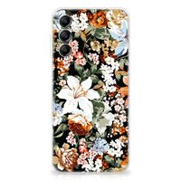 TPU Case voor Samsung Galaxy A14 5G Dark Flowers - thumbnail