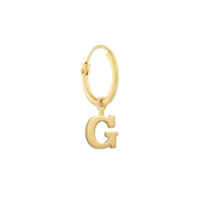 Minimalistische letter oorbel - 14K GOUD - Goud - G