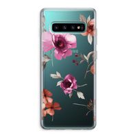 Geschilderde bloemen: Samsung Galaxy S10 Plus Transparant Hoesje