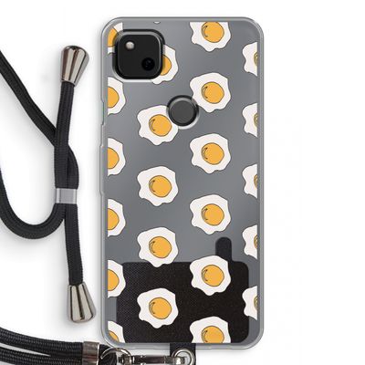 Bacon to my eggs #1: Pixel 4a Transparant Hoesje met koord