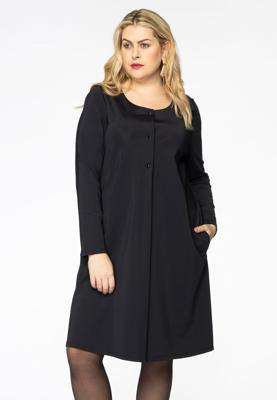 Yoek Jurk met plooi COCO | Zwart | Maat 46/48