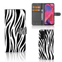 OPPO A54 5G | A74 5G | A93 5G | Telefoonhoesje | Met pasjeshouder | Zebra