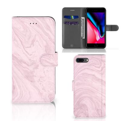 Apple iPhone 7 Plus | 8 Plus | Bookcase | Marble Pink - Origineel Cadeau Vriendin