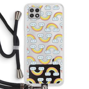 Regenboog: Samsung Galaxy A22 4G Transparant Hoesje met koord