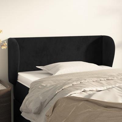 Hoofdbord met randen 103x23x78/88 cm fluweel zwart