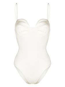 Noire Swimwear maillot de bain à encolure ronde - Blanc