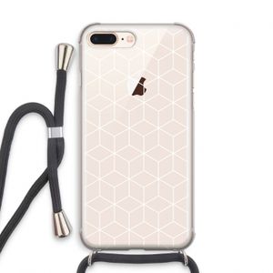 Zwart-witte kubussen: iPhone 7 PLUS Transparant Hoesje met koord