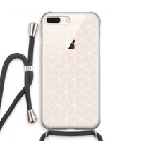 Zwart-witte kubussen: iPhone 7 PLUS Transparant Hoesje met koord