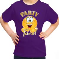 Verkleed T-shirt voor meisjes - Party Time - paars - carnaval - feestkleding voor kinderen