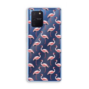 Flamingoprint groen: Samsung Galaxy Note 10 Lite Transparant Hoesje