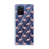 Flamingoprint groen: Samsung Galaxy Note 10 Lite Transparant Hoesje