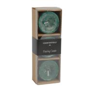 Countryfield drijfkaars bollie donkergroen 5 cm set van 3 | 24 stuks