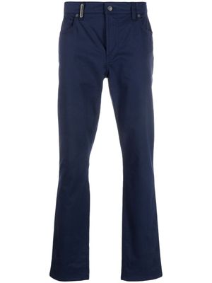 Moschino pantalon droit à plaque logo - Bleu