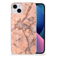 iPhone 15 Plus | TPU | Siliconen hoesje | Marmer Oranje