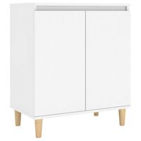 vidaXL Dressoir met massief houten poten 60x35x70 cm bewerkt hout wit - thumbnail