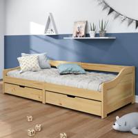 Slaapbank met 2 lades IRUN 90x200 cm massief grenenhout Slaapbank met 2 lades IRUN 90x200 cm massief grenenhout