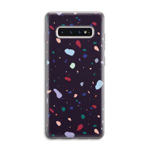 Dark Rounded Terrazzo: Samsung Galaxy S10 4G Transparant Hoesje
