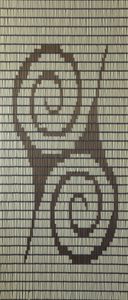 Sunarts kant en klaar vliegengordijn 100 x 232 Afrikaans symbool "moed" crème - goud model 243