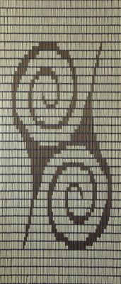 Sunarts kant en klaar vliegengordijn 100 x 232 Afrikaans symbool "moed" crème - goud model 243