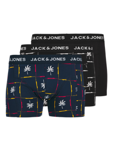 Jack & Jones Boxershorts JACPALM Trunks 3-pack Black / Navy Blazer-XXL