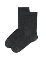 HEMA Dames Sokken Met Biologisch Katoen - 2 Paar Grijsmelange (grijsmelange) - thumbnail