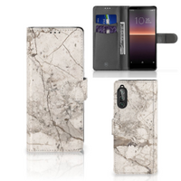 Sony Xperia 10 II Bookcase Marmer Beige - thumbnail