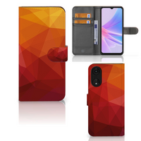 Book Case voor OPPO A78 5G | A58 5G Polygon Red - thumbnail