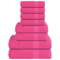 VidaXL 8-delige handdoekenset 360 g/m² 100% katoen roze