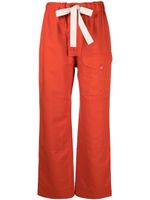 Stella McCartney pantalon droit à lien de resserrage - Rouge - thumbnail