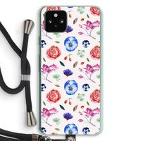 Bloemetjes: Pixel 5a 5G Transparant Hoesje met koord Bloemetjes: Pixel 5a 5G Transparant Hoesje met koord