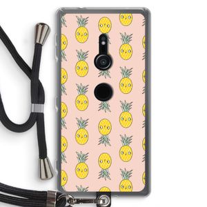 Ananas: Sony Xperia XZ2 Transparant Hoesje met koord