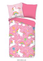 Pure Wasbaar kinderdekbed "eenhorens en regenbogen, wasbaar dekbed" - Roze - 135x200 cm