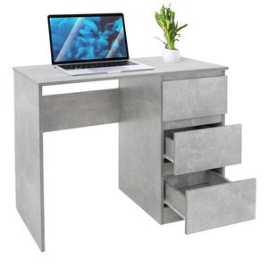 Bureau met drie laden 90x76x50 cm Grijs hout ML-Design