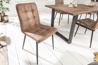 Retro design stoel MODENA antiek taupe met decoratieve stiksels - 40691