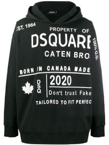 DSQUARED2 sweat à capuche imprimé - Noir