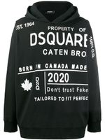 DSQUARED2 sweat à capuche imprimé - Noir