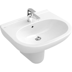 Villeroy & Boch O.novo wastafel 60x49cm met overloop 1 kraangat ceramic+ wit 516060R1