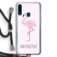 Pink positive: Samsung Galaxy A20s Transparant Hoesje met koord
