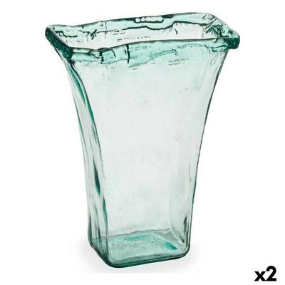 Vaas Gift Decor A35435 A35435 Transparant Kristal Gerecycled glas 27 x 34,5 x 14 cm (2 Stuks)