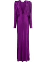 Alexandre Vauthier robe longue à col v - Violet